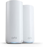 NETGEAR Orbi 770 Serie Quad-Band WiFi 7 mesh-netwerksysteem (RBE772) router met 1 satellietrepeater dekking tot 360 m², 100 apparaten 2,5 gig-internetaansluiting (tot 11 Gbps)