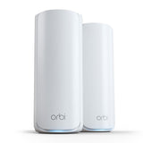 NETGEAR Orbi 770 Serie Quad-Band WiFi 7 mesh-netwerksysteem (RBE772) router met 1 satellietrepeater dekking tot 360 m², 100 apparaten 2,5 gig-internetaansluiting (tot 11 Gbps)