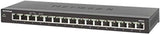 Netgear Ethernet-switch met poorten, 10/100/1000 Mbps 16 poorten gigabit, metaal zwart