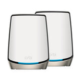 Netgear Orbi RBK862S WiFi 6 Triband Mesh System Router met 1 satelliet extender, bereik tot 360 m², 100 apparaten, 10 Gig internetaansluiting, Armor Abonnement, AX6000 (6 Gbps)