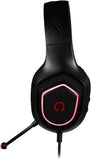 Konix Oberon Bedraad Gaming Headset voor PC, PS4, PS5, Switch en Xbox, luidspreker van 50 mm, zeer gevoelige microfoon, rode ledverlichting, zwart