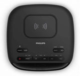 Philips R7705/10 Klokradio, DAB+/FM Radio (Bluetooth, Dubbel alarm, Sleeptimer, Automatische Tijdsynchronisatie, Batterij als Back-up, Draadloze Telefoonopladere)