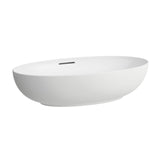 Laufen Il Bagno Alessi wastafel, met overloop, 70x40cm, incl. vastklikkende waste, H8189787571091, Kleur: Wit mat