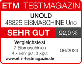 Unold 48825 Uno IJsmachine, zelfkoelende compressor, volautomatisch, 135 W, -35 °C koeling, lcd-display, roestvrijstalen container, timer, compressor