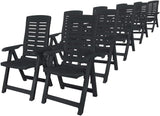 WSJHUHK Home-Outdoor Home-Outdoor Meubelsets, 11-delige Outdoor Dining Set Plastic Antraciet