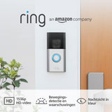 Ring Videodeurbel Plus op batterij (Battery Video Doorbell Plus) | Draadloze deurbel met 1536p HD-beeld, zicht van top tot teen, nachtzicht in kleur, zelf te installeren | 30 dagen gratis Ring Protect