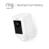 Ring Spotlight Cam Battery, HD-beveiligingscamera met led-spots, alarm, tweeweg-audio, werkt op accu | Inclusief proefabonnement van 30 dagen op Ring Protect Plus | Wit