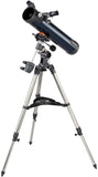 Celestron 31035 AstroMaster 76EQ Newtoniaanse reflectortelescoop - met twee oculairs, in hoogte verstelbaar statief en luxe accessoirehouder, Blauw