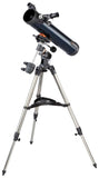 Celestron 31035 AstroMaster 76EQ Newtoniaanse reflectortelescoop - met twee oculairs, in hoogte verstelbaar statief en luxe accessoirehouder, Blauw