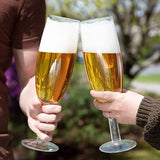 Extra grote XL champagnefluitglazen (4 stuks) - 25 oz - elk bevat een volle fles champagne of wijn - leuk gigantisch glaswerk voor feesten, Galentine's Day & 21e verjaardagen - Valentijnsdag