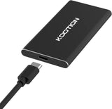 KOOTION Externe draagbare SSD 250 GB USB 3.1 Type-C snelle Solid State Drive Disk High Speed tot 550 MB/s harde schijf draagbaar ultradun type C 250G voor Windows, MacBook, Xbox, PS3/4, 41 g