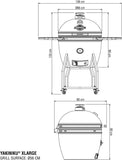YAKINIKU Kamado XLARGE | Keramische barbecue | 22 inch | Diameter 66,3 cm