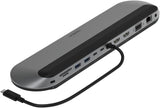 Belkin Connect universeel 11-in-1 USB-C docking station voor 3 monitoren, Silicon Motion-technologie - voor Mac, Windows en Chromebook - 100 W PD, 10 Gbps gegevensoverdracht, 2,5 Gbps Ethernet - Zwart