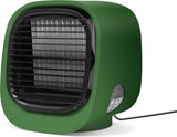 Bewello® - Mini Airco - Mini Ventilator voor Bureau - USB Ventilator met Luchtkoeler - Kleine Tafelventilator Airco - Groen - Mobiele Water Aircooler - met LED moodlight - Fluisterstil