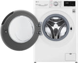 LG AI DD F2WV3S7S4E Slim wasmachine met voorlader, 7 kg, 1200 rpm, serie V3, stoomreiniging, invertermotor, direct drive, smart diagnosis, gratis installatie, wit