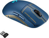 Logitech G PRO Draadloze Gaming Muis - LIGHTSPEED, HERO 25K Sensor, 25.600 DPI, RGB, 4-8 Aanpasbare Knoppen,Tweehandig, Officiële League of Legends Editie - Blauw