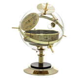 TFA Dostmann analoge weerstation SPUTNIK, 20.2047.52, voor binnen met thermometer, hygrometer en open barometer, hoogwaardige afwerking, klassiek tafelmodel, goud, uit plexiglas en messingkleurig