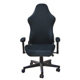 LIFEDX Gaming Stoelhoezen Fluwelen Pluche Slipcovers met Armsteun Covers, Stretch Game Computer Bureaustoel Cover Protector, Rekbare Roterende Fauteuil Covers, Zonder Stoel - Navy Blue