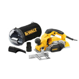 DEWALT Elektrische schaaf D26500K met grote messenas - nauwkeurig schaven ook in hard hout - 82 mm schaafbreedte - 1050 W - elektrische schaaf met draaimes, vouwdiepte- en parallelaanslag, koffer en