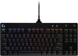 Logitech G Pro TKL Mechanisch gaming-toetsenbord zonder nummertoetsenbord, GX-Clicky-toetsen, blauw, RGB LIGHTSYNC, draagbaar ontwerp voor sport, afneembare micro-USB-kabel, Spaans, zwart