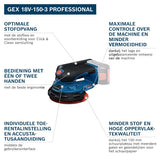 Bosch Professional 18V System accuschuurmachine GEX 18V-150-3 (incl. 1 x schuurpapier, 1 x stofbox, 1 x beschermring, zonder accu/oplader)
