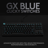 Logitech G Pro Mechanisch Gaming Toetsenbord, TKL, GX Blue Clicky Switches, LIGHTSYNC RGB Verlichte toetsen, Snelle verwerking toetsaanslagen, QWERTY US International layout - Zwart