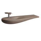 Laufen Alessi one wastafel, onderbouw, zonder kraangat, zonder overloop, planchet rechts, 1200x500, H8149731881091, Kleur: Koffiemat