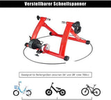 Fietstrainer Racefietstrainer Machine met ruisonderdrukkingswiel 7 niveaus Weerstand Draagbaar Magnetisch Oefenfietsen Berg Stationair Fietsenrek,Red