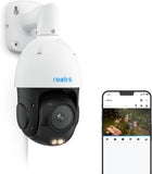 Reolink 4K 8MP UHD PTZ buiten beveiligingscamera PoE met 5X 3D optische zoom, autotracking, kleuren nachtzicht, slimme persoon/voertuig/dier detectie, twee-weg audio, 24/7 opname, RLC-823S1