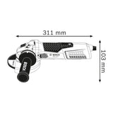 Bosch Professional haakse slijpmachine GWS 19-125 CIE 125 mm (1900 watt, met toerentalregeling, KickBack Stop, in kartonnen doos)