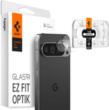 Spigen Glas.tR EZ Fit Optik Camera Protector compatibel met Google Pixel 9 Pro, 2 Stuks, Kristalhelder, Geen storing voor flitsfunctie, 9H Gehard Glas
