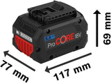 Bosch Professional 18V System accuset: 2x accu ProCORE18V 5.5Ah (18V, 955 g) + oplader GAL 1880 CV (laadstroom 8 A)