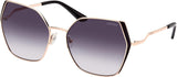 Guess GU7843, damesbril, glanzend roze goud, 61, Shiny Rose Gold