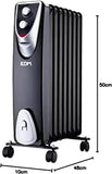 EDM Radiator Black Edition zonder olie 8 elementen 500/1.000/1.500 W