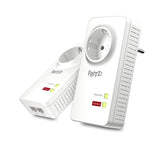 AVM FRITZ!Powerline 1220E Set International (2x Powerline stopcontact adapters met 1.200 Mbit/s, ideaal voor NAS-toepassingen en HD-streaming, zonder Wi-Fi)