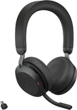 Jabra Evolve2 75 draadloze PC headset met 8-microfoontechnologie - dual-foam stereo headphone met instelbare ruisonderdrukking, USB-C Bluetooth-adapter en UC-compatibiliteit - zwart