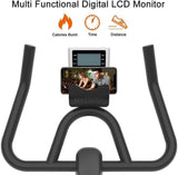 Indoor Cycling Hometrainer Fitness Home Gym Oefening Stationaire fiets met LCD digitale monitor Telefoonhouder, maximale belasting 350 lbs