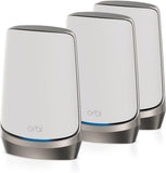 NETGEAR Orbi Quad-band WiFi 6E Mesh-systeem (RBKE963) - Router met 2 satellietextenders | Dekking tot 600 m2, 200 apparaten | AX11000 (tot 10,8 Gbps)