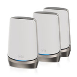 NETGEAR Orbi Quad-band WiFi 6E Mesh-systeem (RBKE963) - Router met 2 satellietextenders | Dekking tot 600 m2, 200 apparaten | AX11000 (tot 10,8 Gbps)