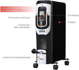 Güde Olieradiator OR 2000-9 DT (220-240 V, 2000 W verwarmingsvermogen, 3 warmtestanden (800/1200/2000 W), lcd-display, timerfunctie, 9 ribben, traploze thermostaat, kantel- en