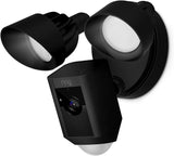 Ring Floodlight Cam, HD-beveiligingscamera met ingebouwde schijnwerpers, tweeweg-audio en een alarm | Inclusief proefabonnement van 30 dagen op Ring Protect Plus | Zwart