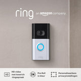 Ring Video Doorbell 4 van Amazon - HD-video met tweerichtingsspraak, previews via Pre-Roll in kleur, batterijvoeding | 30 dagen gratis Ring Protect inbegrepen