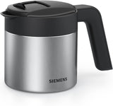 Siemens thermische koffiekan TZ40001, direct zetten uit de koffiemachine, warmhoudfunctie, schuifdeksel, gemakkelijk te reinigen, perfect voor EQ500, EQ700, EQ6 plus en EQ900, 1 l, roestvrij staal