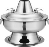 Hete Pot Fornuis, Verdikte Roestvrijstalen Hotpot Houtskool Chinese Hot Pot Fonduepan Kookgerei Voor Thuis Keuken Kookplaat Shabu(Blue,Silver,36cm)