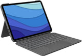 Logitech Combo Touch beschermhoes met toetsenbord voor iPad Pro 11 inch (1e, 2e, 3e, 4e generatie - 2018, 2020, 2021, 2022), achtergrondverlichting, trackpad op elk punt, QWERTY Spaans - grijs