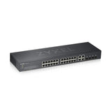 Zyxel 24-poorts Gigabit Ethernet Smart Managed Switch - Fanless ontwerp met 4 gigabit combo-poorten en hybride cloud-modus, Britse stekker [GS1920-24v2]