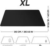 Sidorenko XXL Gaming Muismat - 900 x 400 mm - randloze randen - anti-slip - XXL verlengde Mouse Pad - bureauonderlegger - speciaal oppervlak verbetert snelheid en precisie - zwart