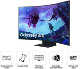 Samsung Odyssey Ark PC-monitor 2e generatie 55 inch 165 Hz, 1 ms, VA Mini LED gebogen 1000R, UHD resolutie: 3840 x 2160, 1000.000:1, Multi View, Cockpit Mode, verstelbare voet, DisplayPort,