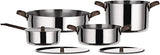 Alessi Edo pannenset, handgrepen van roestvrij staal 18/10 met PVD-coating, bruin