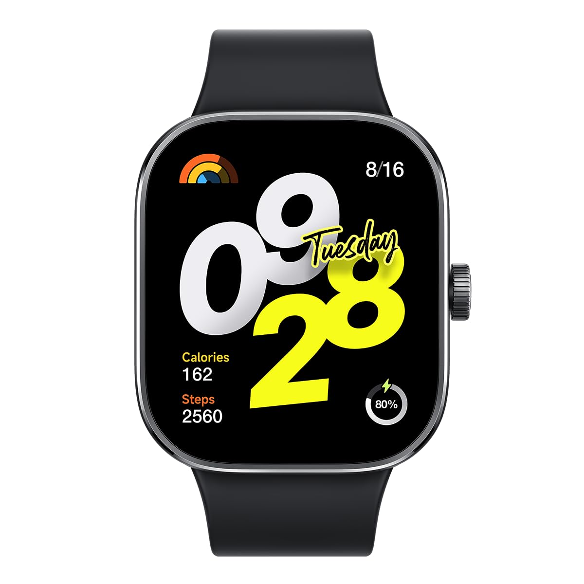 XIAOMI Redmi Watch 4 AMOLED-display, 1,97 inch, 20 dagen batterijduur, 150 + sportmodi, geïntegreerde GPS, draaikroon, zwart, Zwart, Eén maat